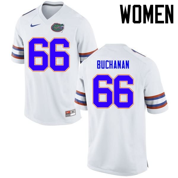 NCAA Florida Gators Nick Buchanan Women's #66 Nike White Stitched Authentic College Football Jersey XCZ7464RE